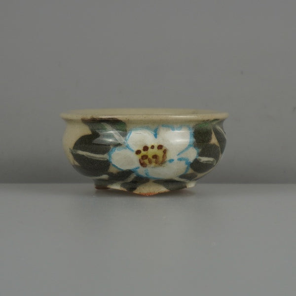 盆栽鉢 是好 矩 小鉢 長辺 約 6cm 丸鉢 色絵 花 はな ハナ 観賞用  新品 r1198411651