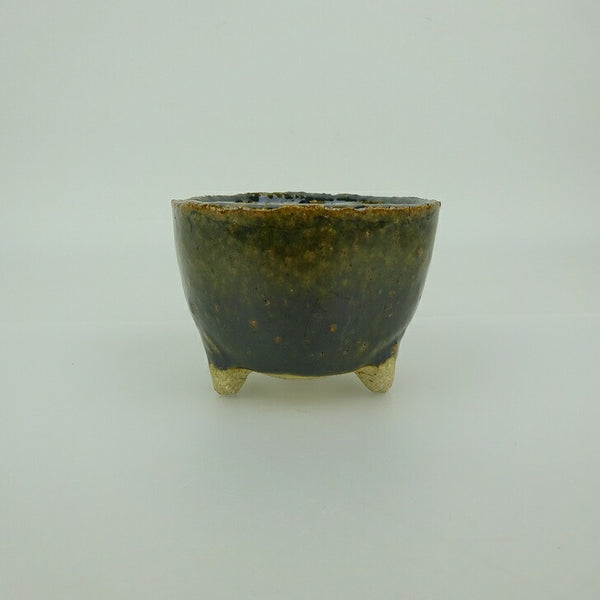 盆栽鉢 信楽焼 小鉢 長辺 約7.4cm 丸鉢 信楽 楽風 鉢 釉薬 観賞用  新品 b1198420568