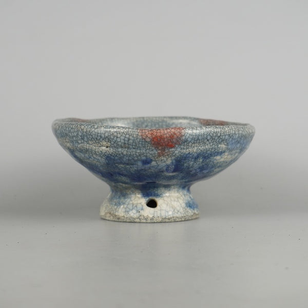 盆栽鉢 文山 越前文山 小型 長辺 約 16.5cm 鯖江園芸 丸鉢 高杯 釉薬 観賞用 m1198407920