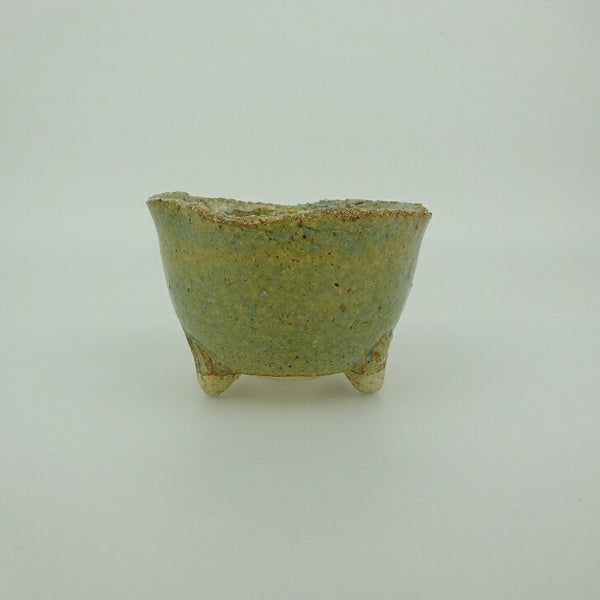 盆栽鉢 信楽焼 小鉢 長辺 約7.8cm 丸鉢 信楽 楽風 鉢 釉薬 観賞用  新品 u1198427967