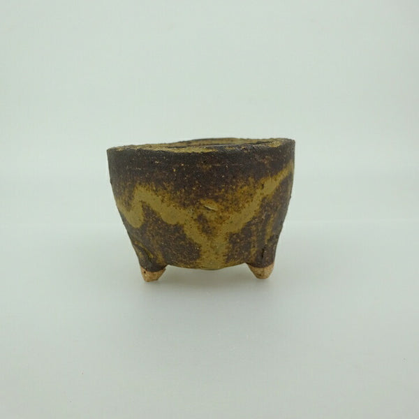 盆栽鉢 信楽焼 小鉢 長辺 約7.4cm 丸鉢 信楽 楽風 鉢 釉薬 観賞用  新品 o1198422088