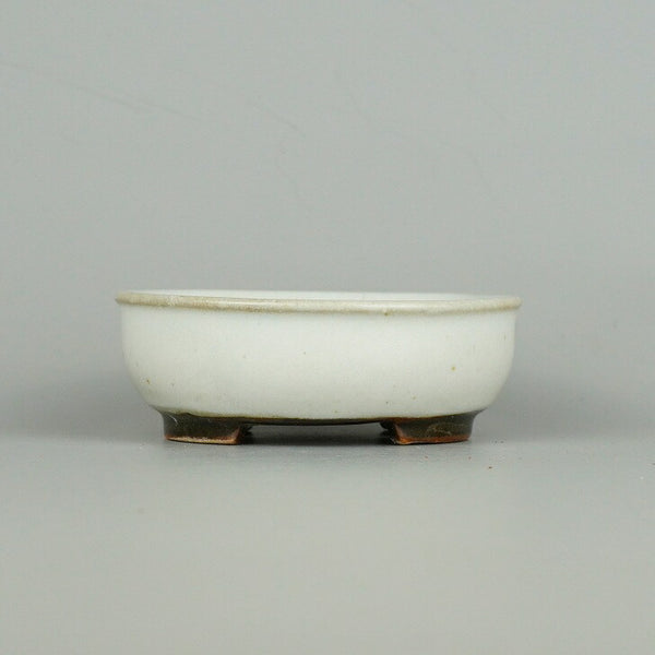 盆栽鉢 平安虹泉 小鉢 長辺 約9.3cm 丸鉢 釉薬  新品 l1198410376