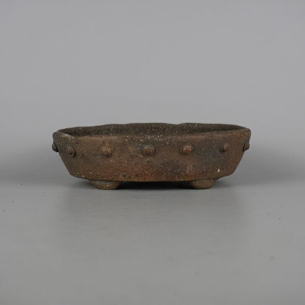 盆栽鉢 文山 越前文山 小型 長辺 約 16cm 鯖江園芸 楕円鉢 鋲打 泥物 d1198424916