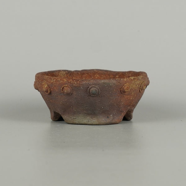 盆栽鉢 文山 越前文山 小鉢 長辺 約 9cm 鯖江園芸 丸鉢 鋲打 泥物 s1198416607