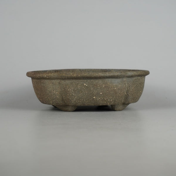 盆栽鉢 文山 越前文山 小型 長辺 約 18.5cm 鯖江園芸 木瓜鉢 縁付 泥物 n1198407688