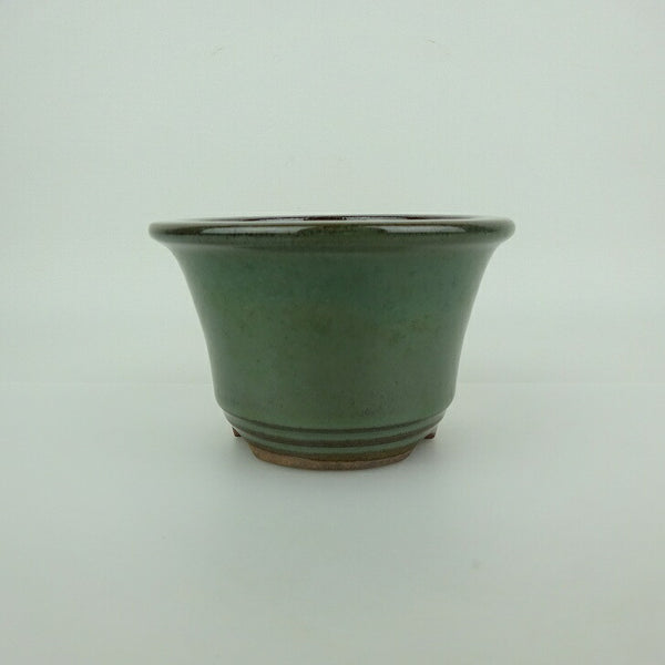 盆栽鉢 小石原焼 小型 長辺 約11.7cm 丸鉢 外縁 下帯 釉薬 観賞用  新品 1198405420