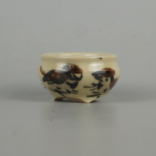 盆栽鉢 是好 矩 豆鉢 長辺 4cm 丸鉢 色絵 雀 すずめ スズメ ミニ鉢 観賞用  新品 c1198402543