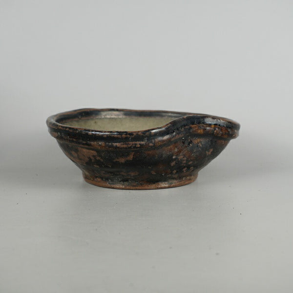 盆栽鉢 文山 越前文山 小型 長辺 約 18cm 鯖江園芸 変形 丸鉢 釉薬 観賞用 p1198418671