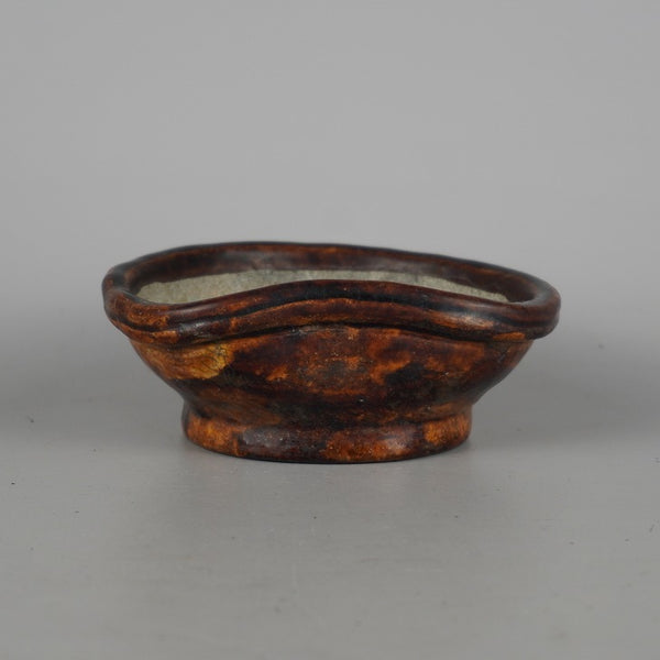 盆栽鉢 文山 越前文山 小型 長辺 約 13.2cm 鯖江園芸 変形 丸鉢 釉薬 q1198412886