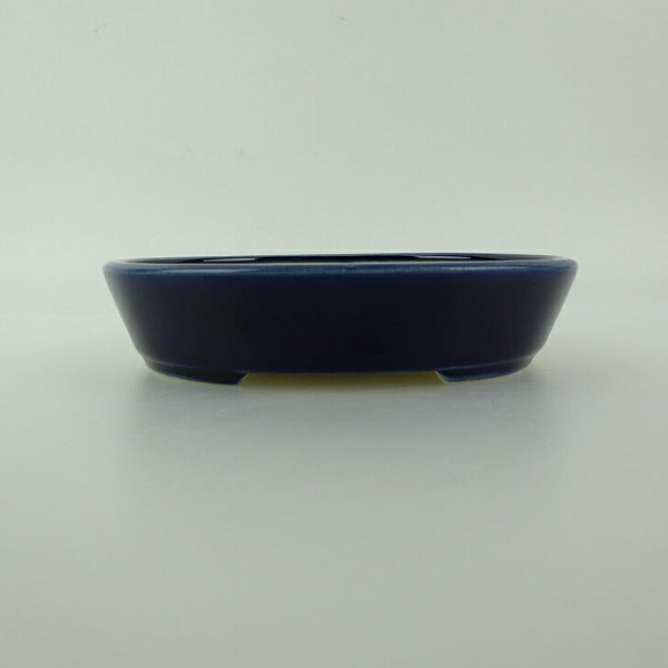 盆栽鉢 青香 小型 長辺 約11.9cm 楕円鉢 釉薬 w1198409929