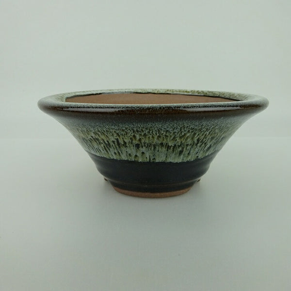 盆栽鉢 小石原焼 小型 長辺 約15.5cm 丸鉢 釉薬 観賞用  新品 u1198422243