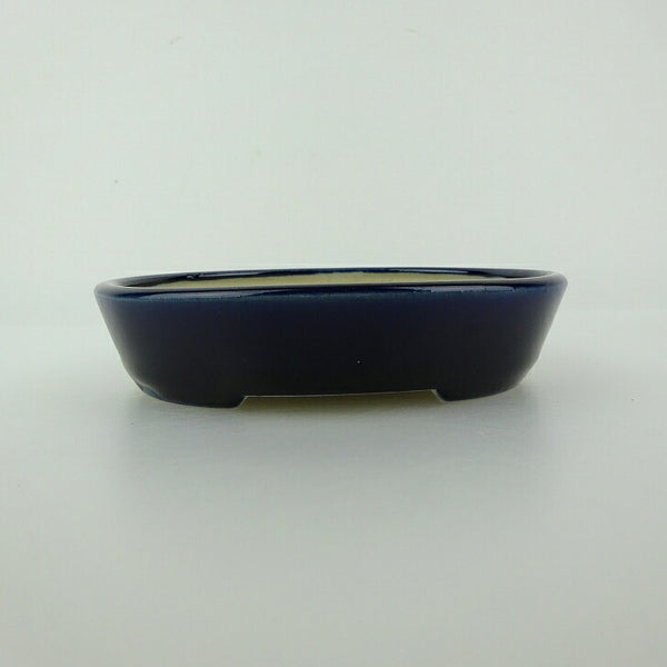 盆栽鉢 青香 小型 長辺 約12cm 楕円鉢 釉薬 h1198425427
