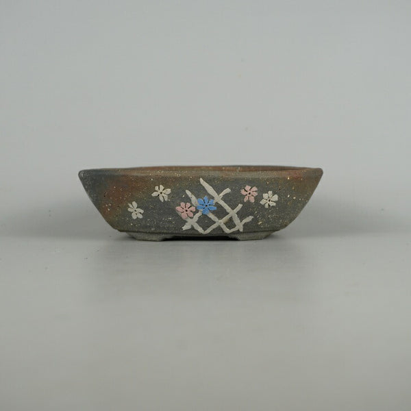 盆栽鉢 文山 越前文山 小型 長辺 約 15.3cm 鯖江園芸 楕円鉢 花 葡萄 観賞用  新品 p1198419020