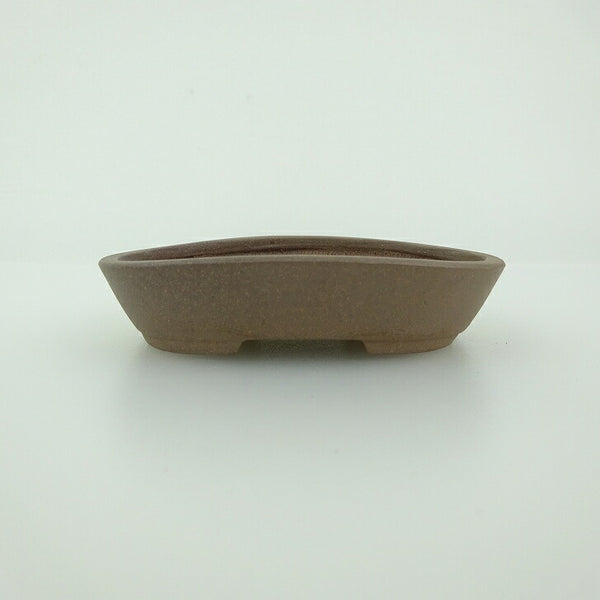 盆栽鉢 青香 小鉢 長辺 約8.3cm 楕円鉢 泥物 m1198406884