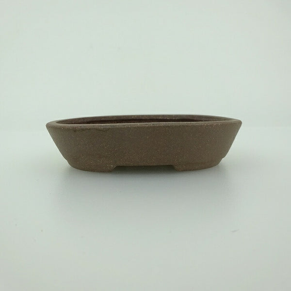 盆栽鉢 青香 小鉢 長辺 約8.2cm 楕円鉢 泥物 e1198410844