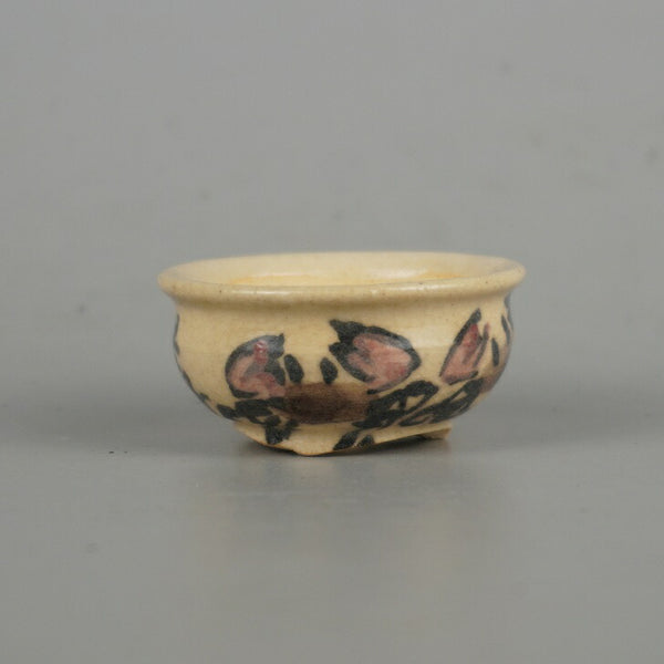 盆栽鉢 是好 矩 豆鉢 長辺 約4.3cm 丸鉢 色絵 蟹 かに カニ ミニ鉢 観賞用  新品 b1198423411