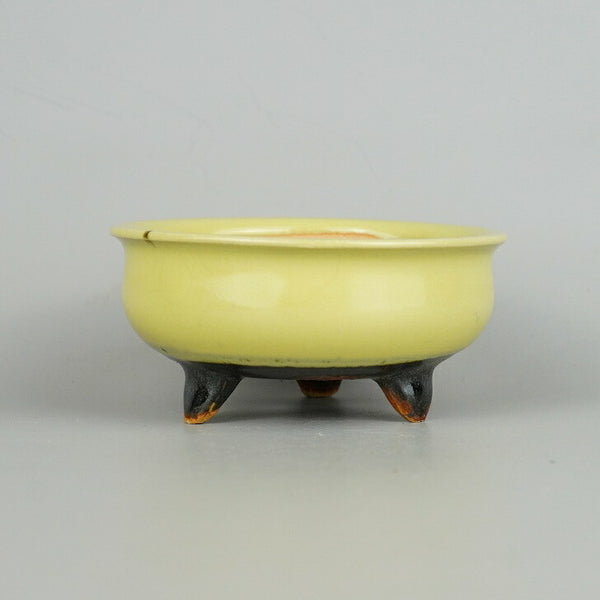 盆栽鉢 平安虹泉 小鉢 長辺 約10cm 丸鉢 釉薬  新品 h1198426269