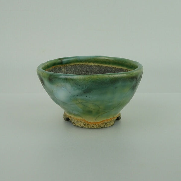 盆栽鉢 大山 大久保 欣三郎 小鉢 長辺 約8.5cm 丸鉢 釉薬  新品 m1198409667