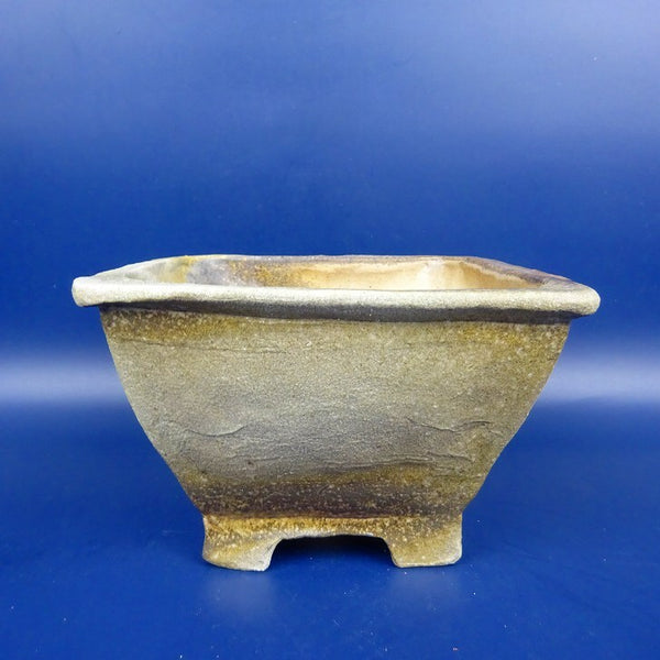 盆栽鉢 大山 小型 長辺 約14.8cm 正方鉢 外縁 釉薬  新品 1198407410