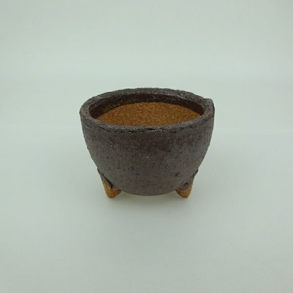 盆栽鉢 信楽焼 小鉢 長辺 約7.5cm 丸鉢 信楽 楽風 鉢 釉薬 観賞用  新品 g1198422955