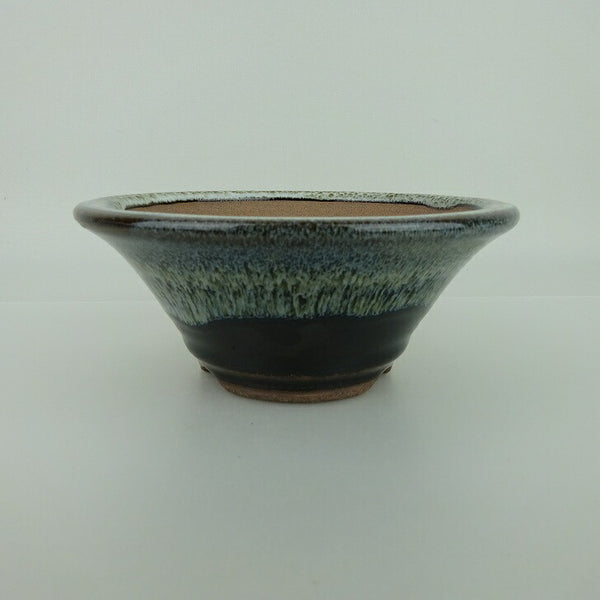 盆栽鉢 小石原焼 小型 長辺 約15.3cm 丸鉢 釉薬 観賞用  新品 f1198415305