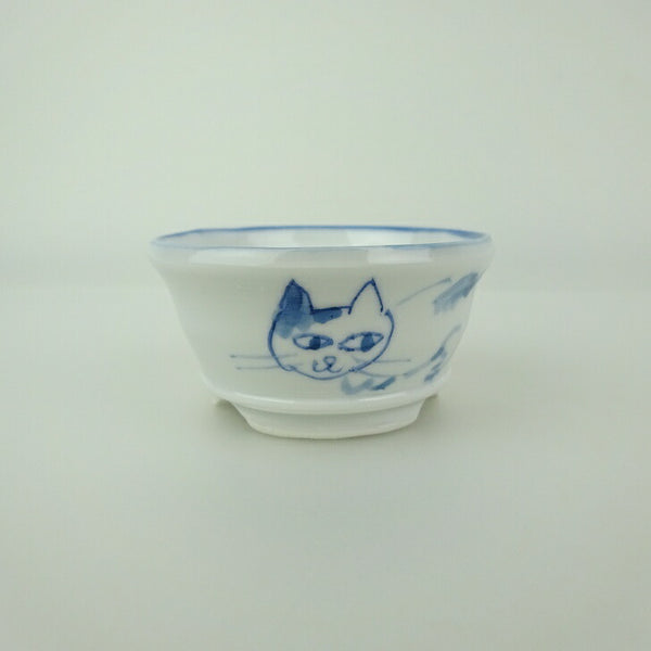 盆栽鉢 ゆうき祥石 小鉢 長辺 約 6cm 丸鉢 絵鉢 下帯 猫 ネコ ねこ 肉球 釉薬 観賞用  新品 l1198411571