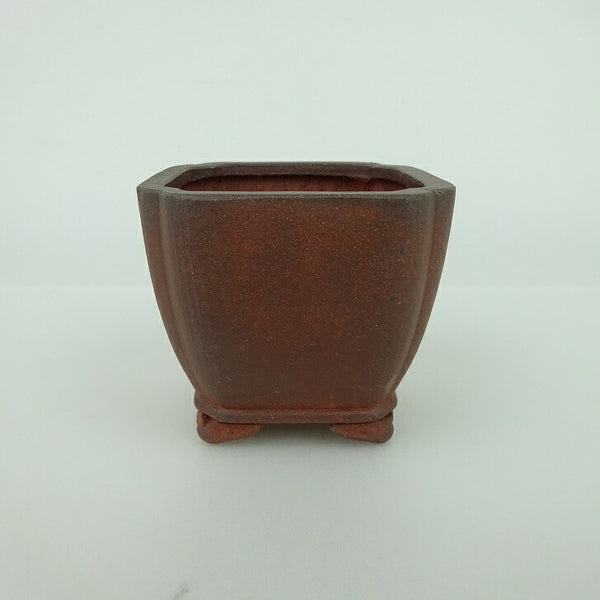 盆栽鉢 青香 小鉢 長辺 約6.5cm 正方鉢 隅入 雲足 下帯 泥物 w1198404699