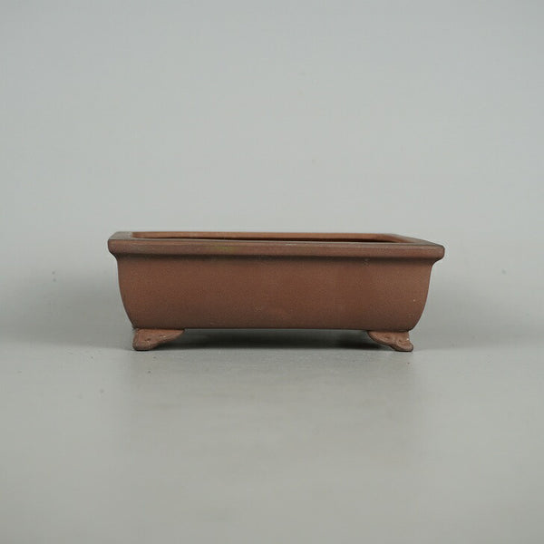 盆栽鉢 青香 小型 長辺 約13.5cm 長方鉢 雲足 泥物 k1198409380
