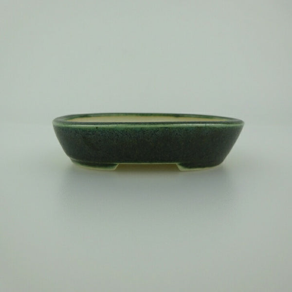 盆栽鉢 青香 小鉢 長辺 約8.5cm 楕円鉢 釉薬 p1198419322