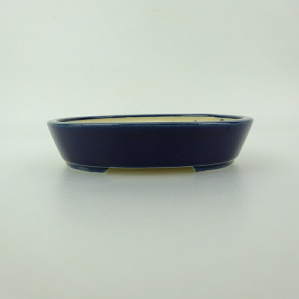 盆栽鉢 青香 小型 長辺 約11.9cm 楕円鉢 釉薬 c1198406889