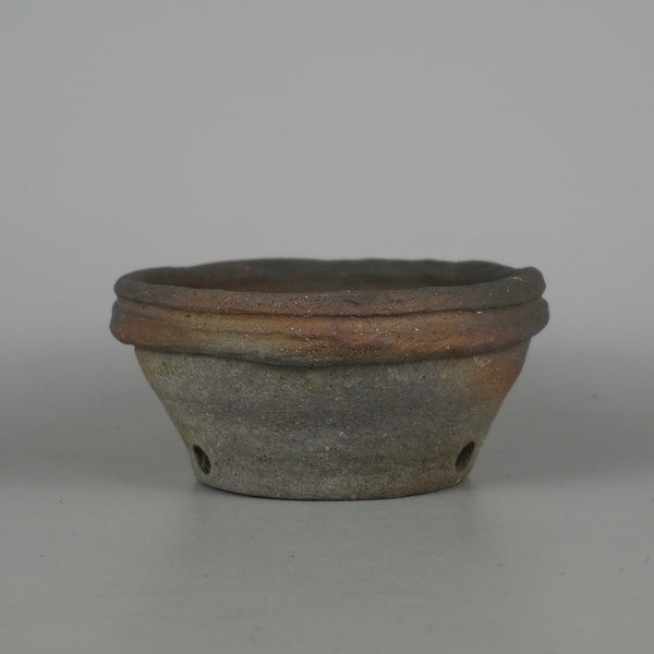 盆栽鉢 文山 越前文山 小型 長辺 約 12.3cm 鯖江園芸 丸鉢 縁付 泥物  新品 1198405327