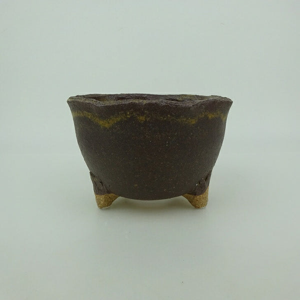 盆栽鉢 信楽焼 小型 長辺 約11cm 丸鉢 信楽 楽風 鉢 釉薬 観賞用  新品 u1198425237