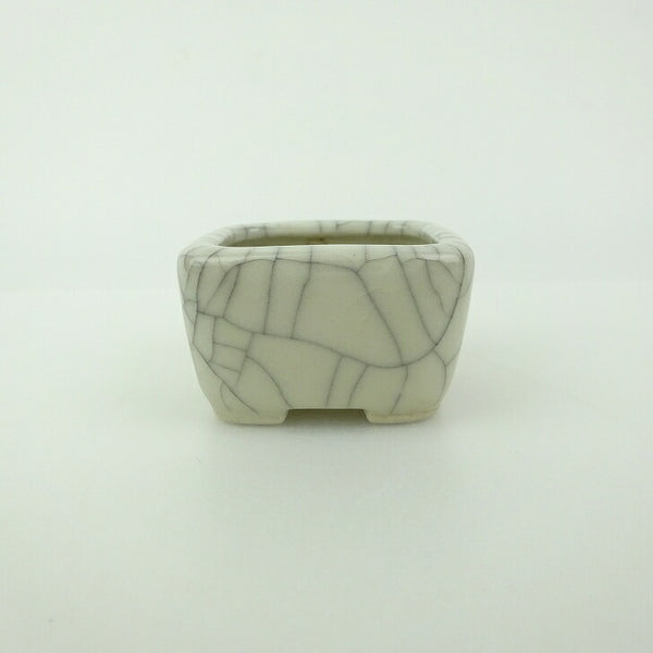 盆栽鉢 青香 豆鉢 長辺 約4.4cm 正方鉢 貫入 釉薬 o1198429309