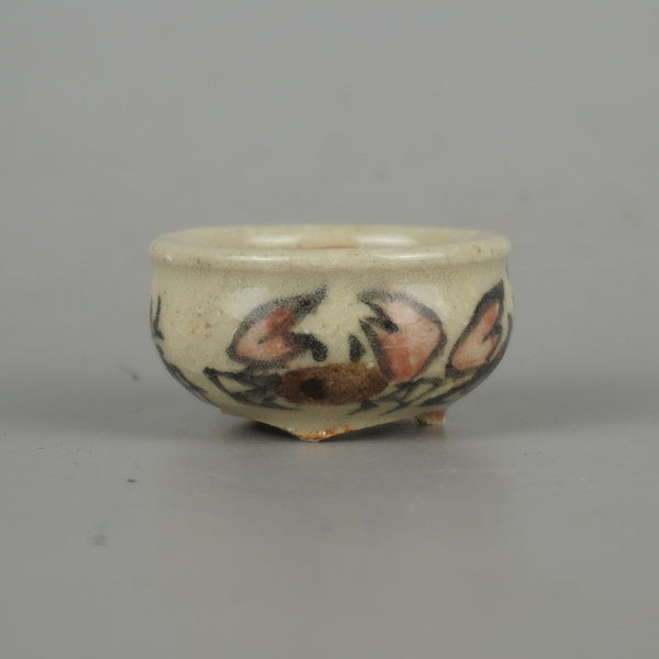 盆栽鉢 是好 矩 豆鉢 長辺 約4cm 丸鉢 色絵 蟹 かに カニ ミニ鉢 観賞用  新品 e1198410389