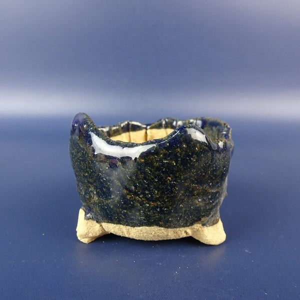 盆栽鉢 竹鳳 落款なし 小鉢 長辺 約 5.5cm 丸鉢 釉薬  新品 e1198416853