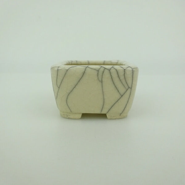 盆栽鉢 青香 豆鉢 長辺 約4.4cm 正方鉢 貫入 釉薬 r1198406232