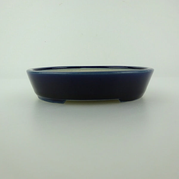 盆栽鉢 青香 小型 長辺 約11.9cm 楕円鉢 釉薬 t1198411470