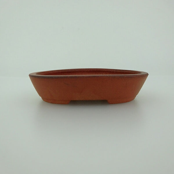 盆栽鉢 青香 小鉢 長辺 約8.3cm 楕円鉢 泥物 m1198406377