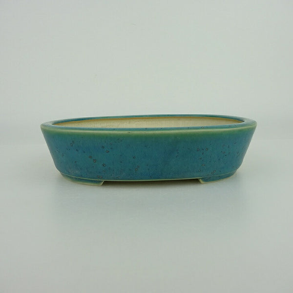 盆栽鉢 青香 小型 長辺 約14.5cm 楕円鉢 釉薬 d1198421887