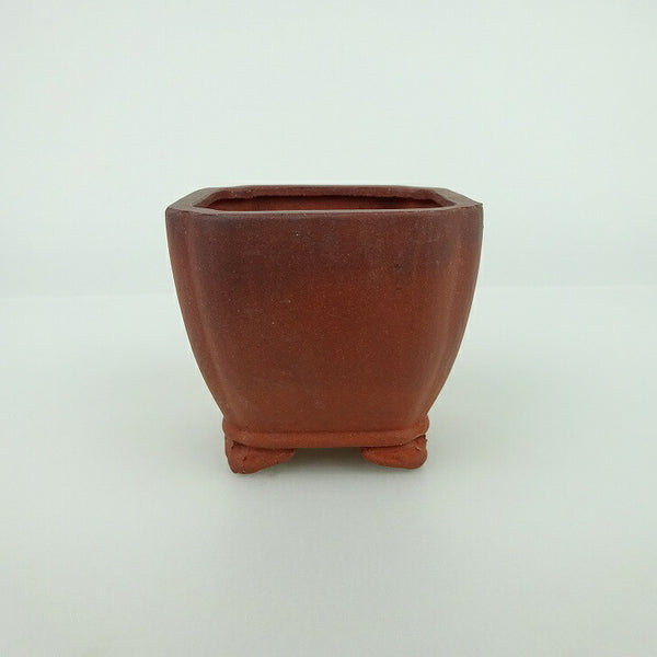 盆栽鉢 青香 小鉢 長辺 約6.8cm 正方鉢 隅入 雲足 下帯 泥物 m1198404494