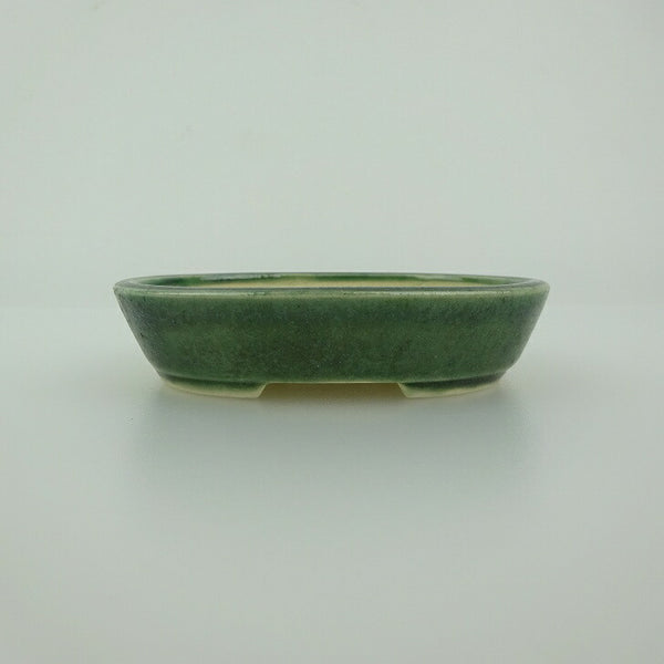 盆栽鉢 青香 小鉢 長辺 約8.5cm 楕円鉢 釉薬 h1198422336