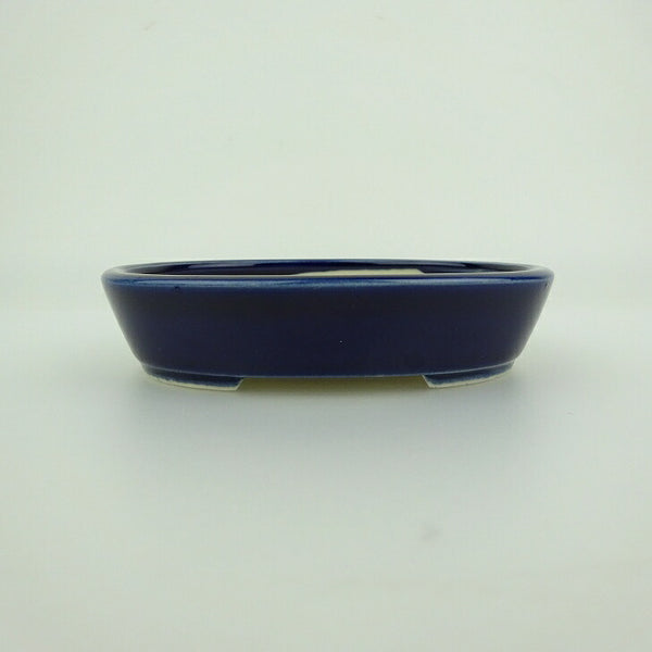 盆栽鉢 青香 小鉢 長辺 約10.1cm 楕円鉢 釉薬 j1198411389