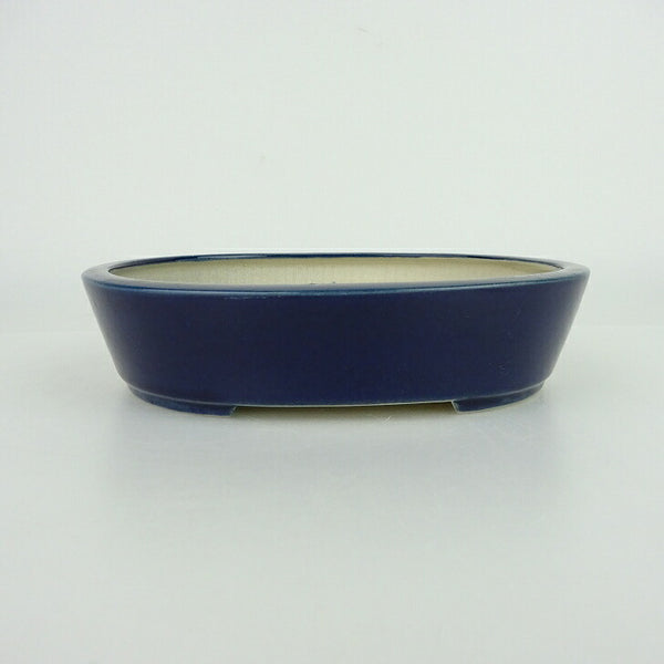 盆栽鉢 青香 小型 長辺 約14.8cm 楕円鉢 釉薬 g1198417727