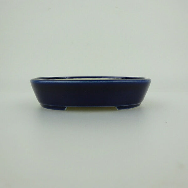 盆栽鉢 青香 小鉢 長辺 約10cm 楕円鉢 釉薬 x1198407994