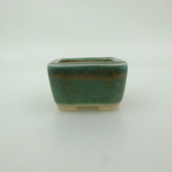 盆栽鉢 青香 豆鉢 長辺 約4.3cm 正方鉢 釉薬 c1198407781