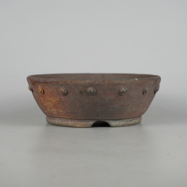 盆栽鉢 文山 越前文山 小型 長辺 約 17cm 鯖江園芸 丸鉢 鋲打 泥物 q1198413472