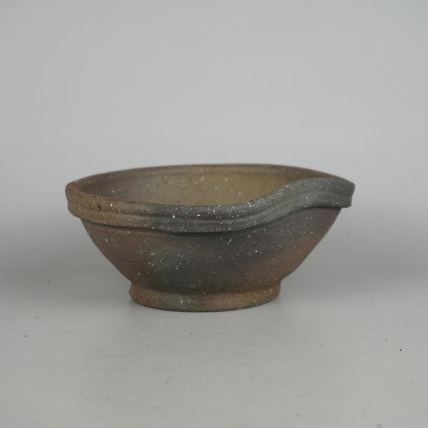 盆栽鉢 文山 越前文山 小型 長辺 約 15.3cm 鯖江園芸 変形 丸鉢 縁付 泥物 1198400295