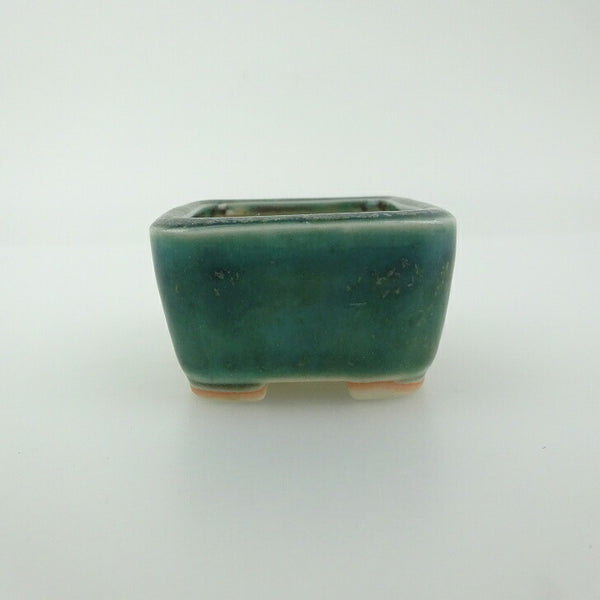 盆栽鉢 青香 豆鉢 長辺 約4.4cm 正方鉢 釉薬 f1198408828