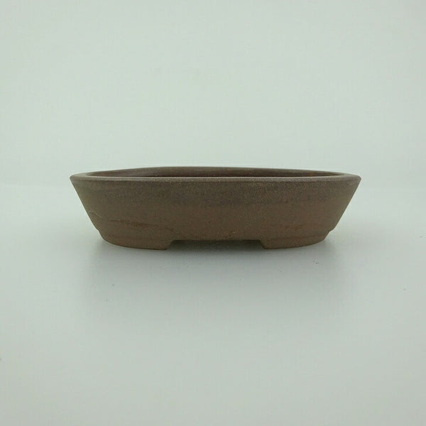 盆栽鉢 青香 小鉢 長辺 約8.2cm 楕円鉢 泥物 k1198409275