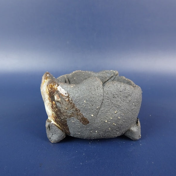 盆栽鉢 竹鳳 落款なし 小鉢 長辺 約 5.5cm 丸鉢 釉薬  新品 f1198408583